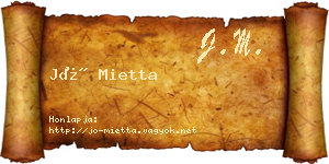 Jó Mietta névjegykártya